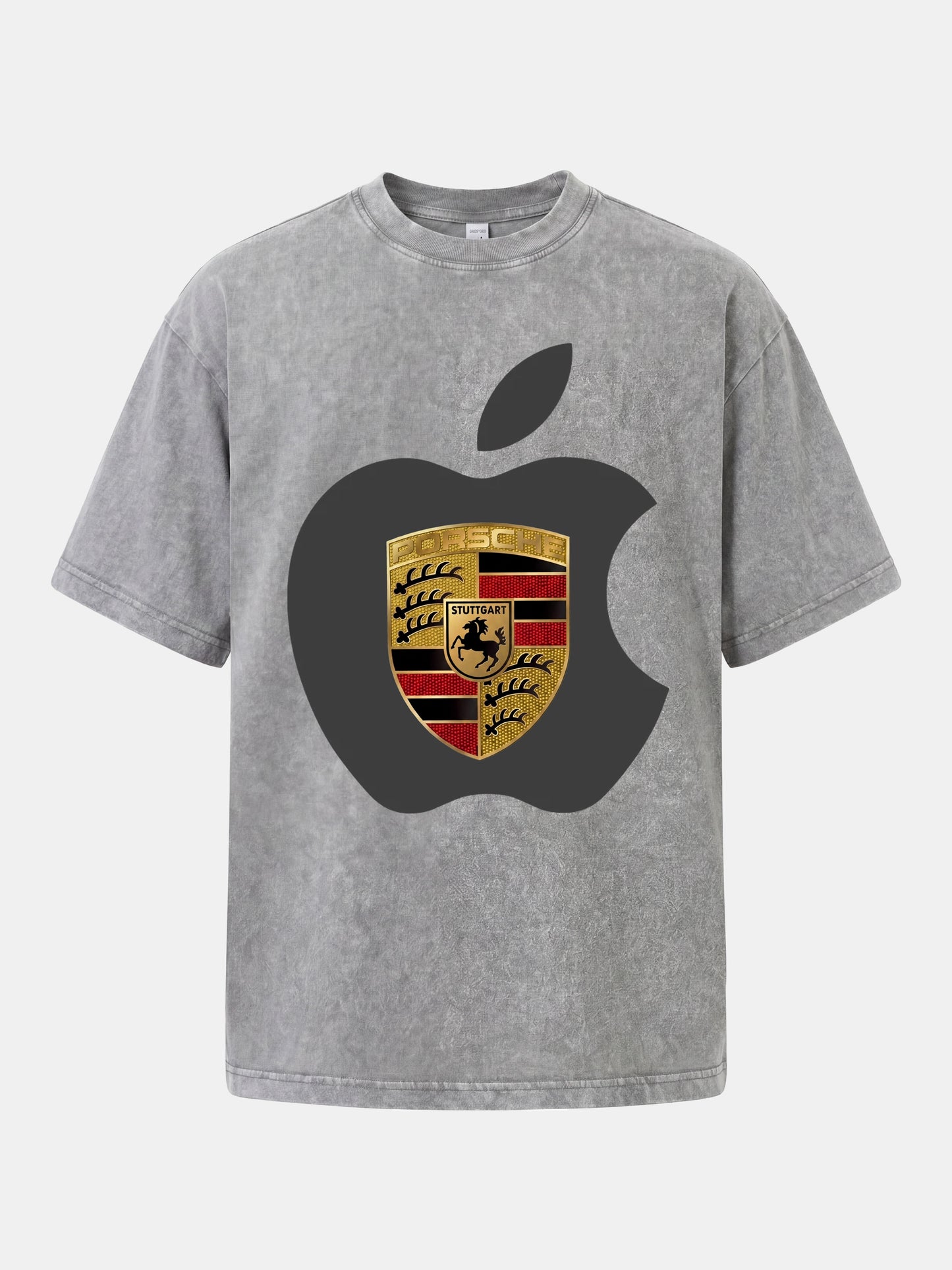 Porsche Crest Inside Apple Outline Washed T-shirt