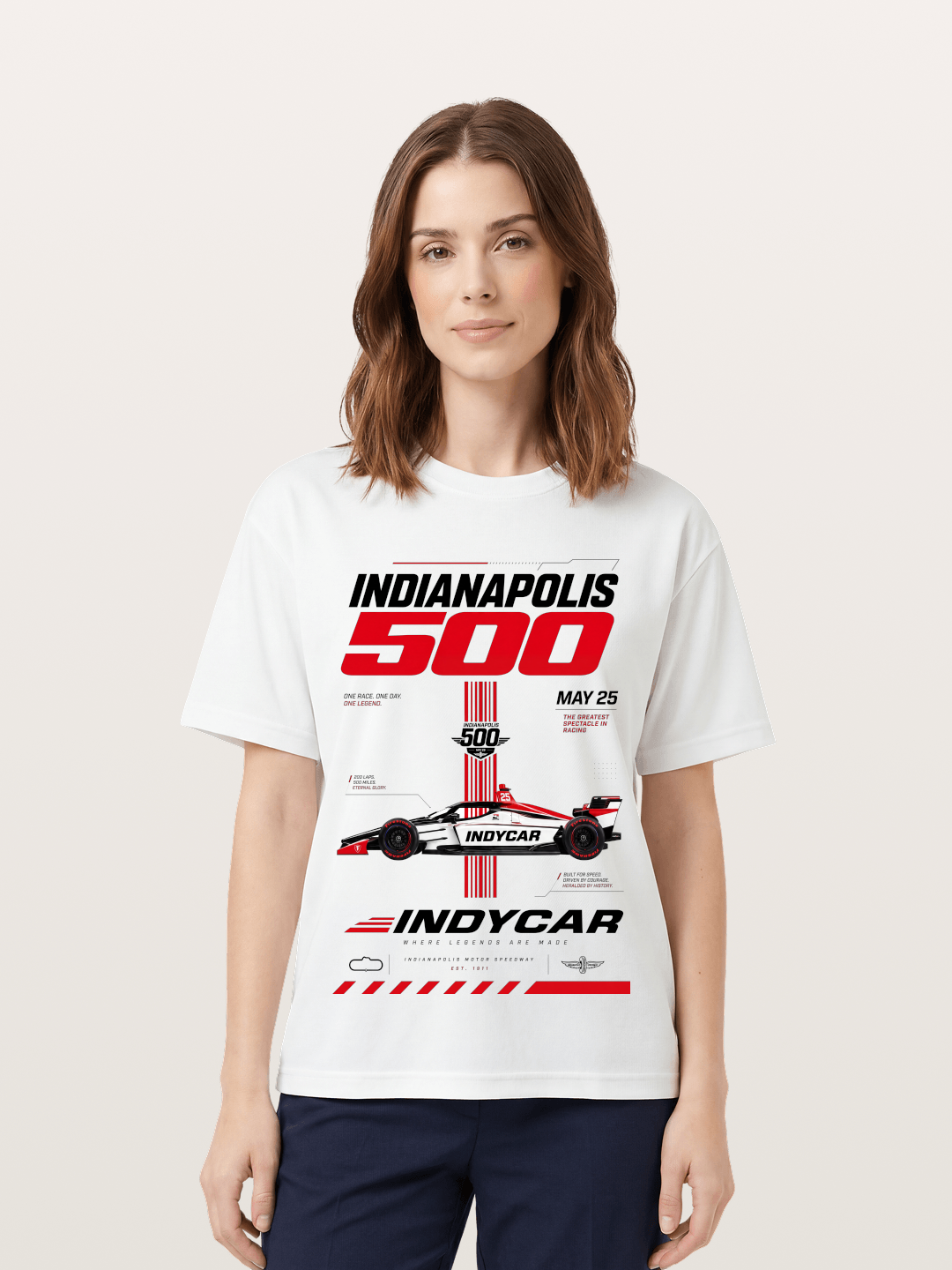 IndyCar Indianapolis 500 Poster Cotton T-shirt