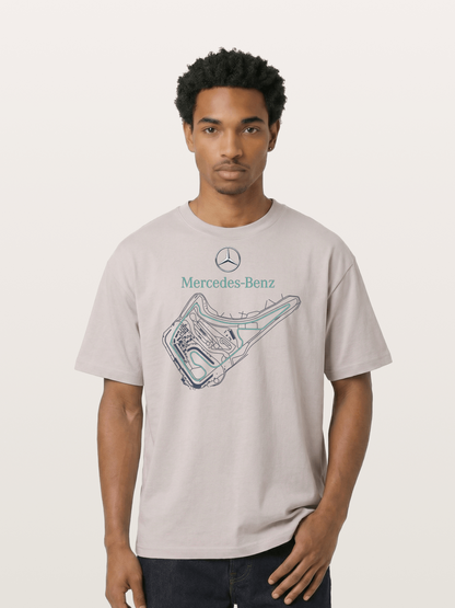 Mercedes Benz Circuit Track Graphic Cotton T-shirt