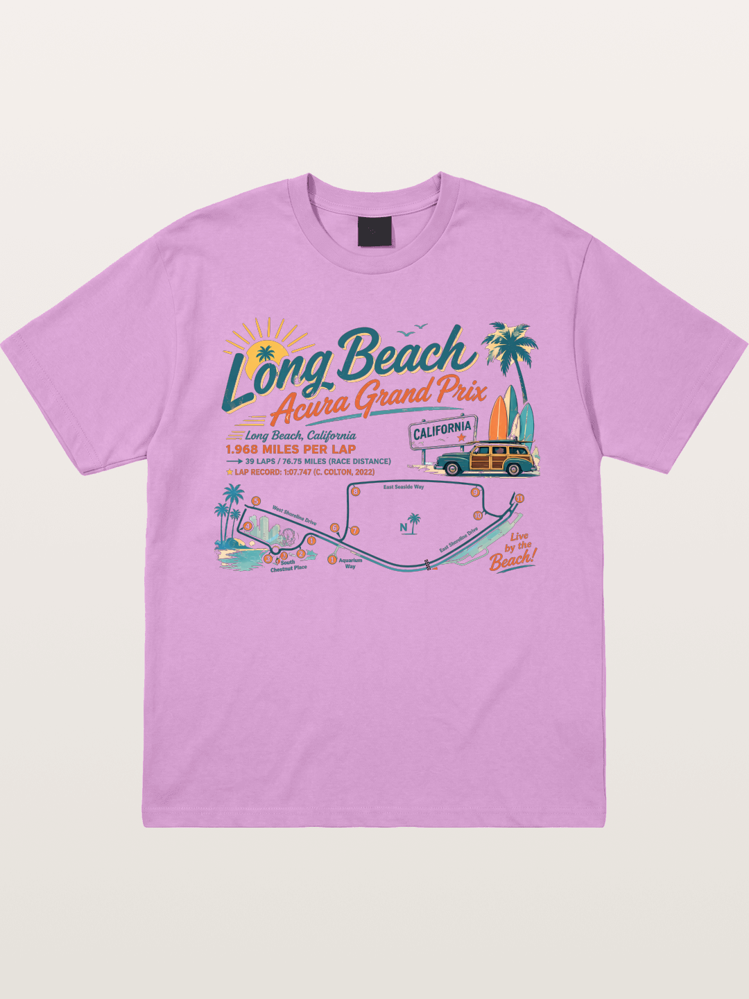 California Long Beach Race Poster Gildan T-shirt
