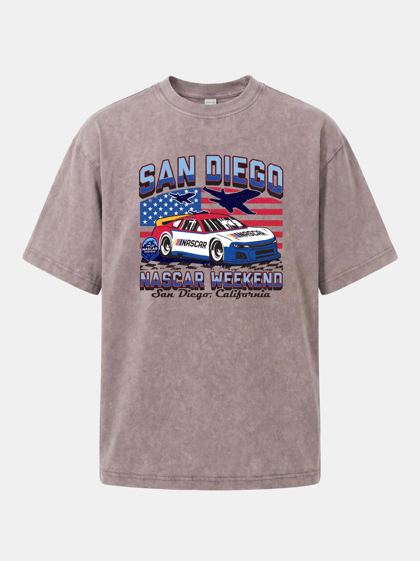 San Diego NASCAR Jet and Race Car Washed T-shirt