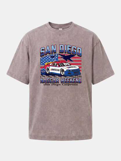 San Diego NASCAR Jet and Race Car Washed T-shirt