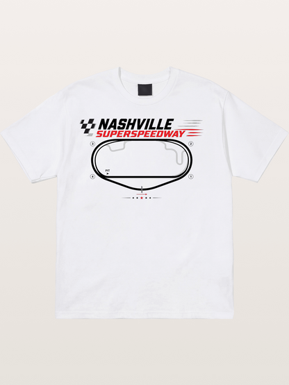 Nashville Superspeedway Oval Layout Cotton T-shirt