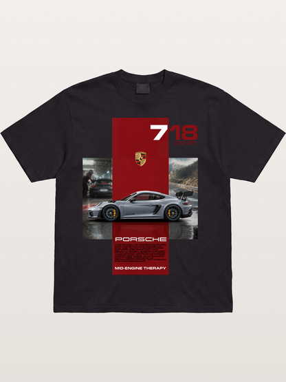Porsche 718 GT4 RS Mid-Engine Therapy Cotton T-shirt