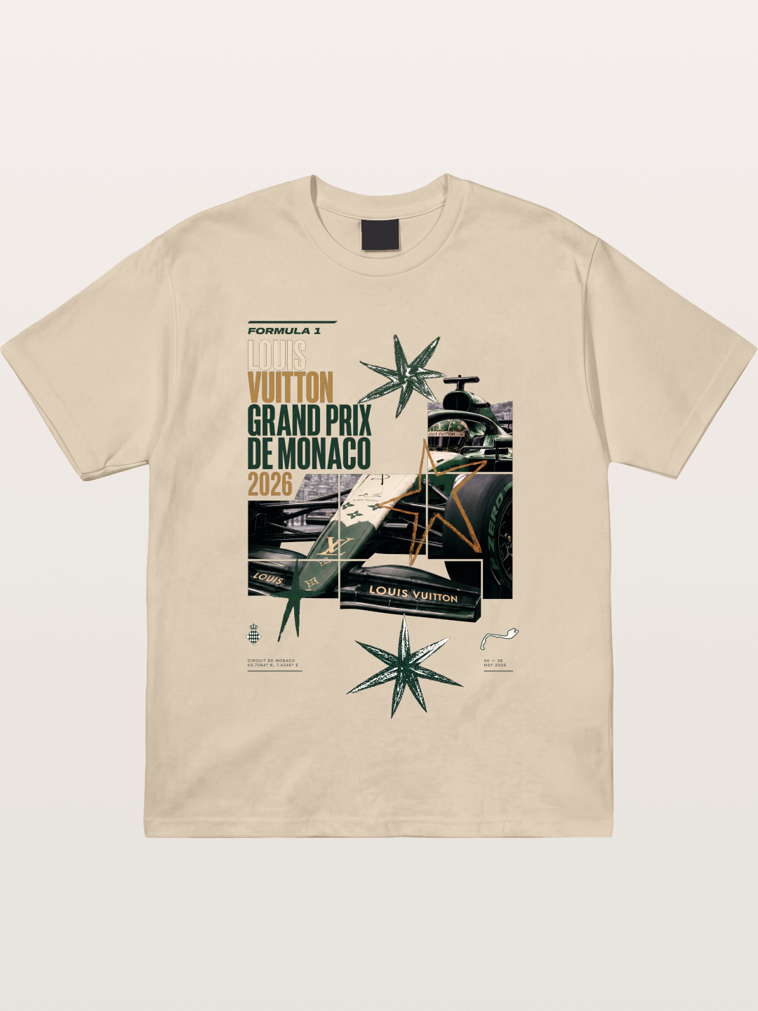 Green LV F1 Race Car Print Gildan T-shirt