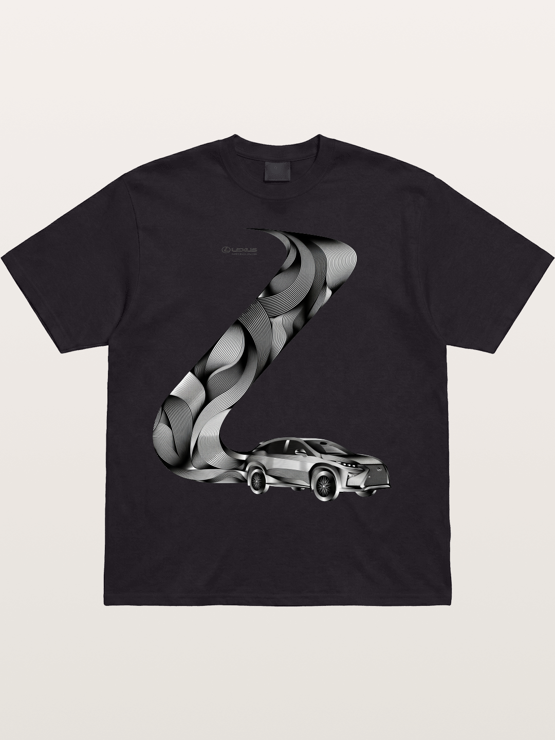 Lexus Wave Line Art Graphic Cotton T-shirt