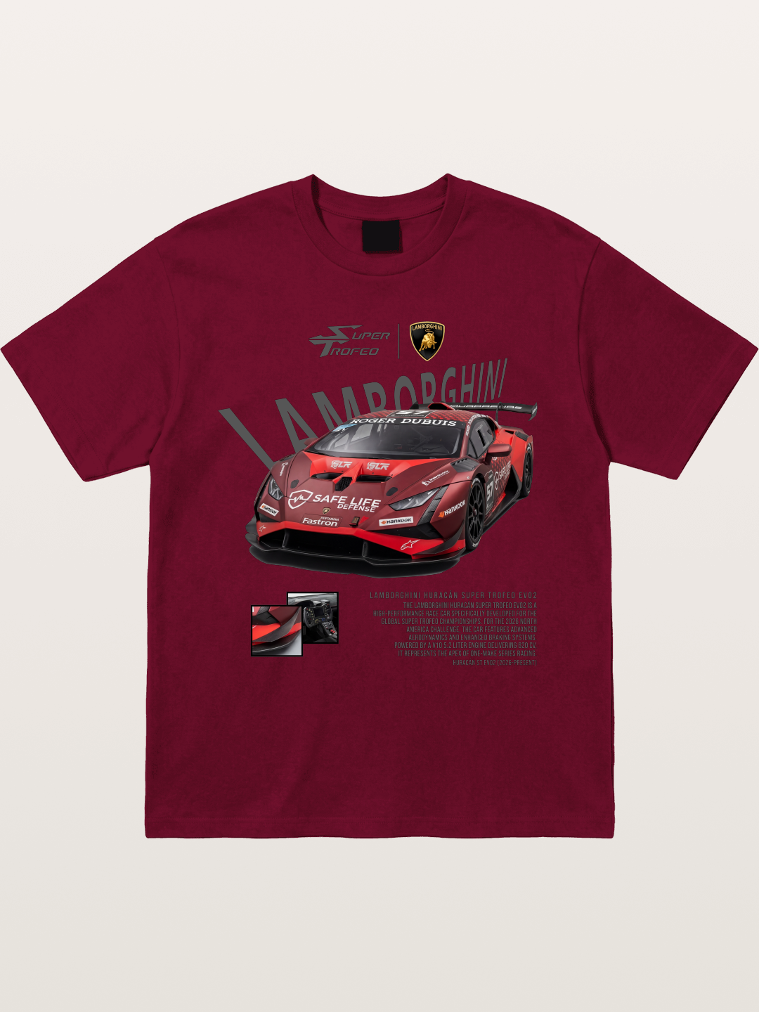 Lamborghini Huracan Red Super Trofeo Gildan T-shirt