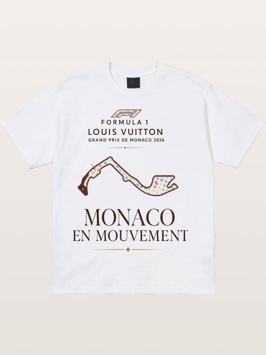 LV x F1 Monaco Track Art Cotton T-shirt
