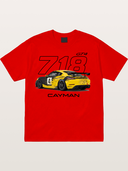 Porsche 718 Cayman GT4 Poster Cotton T-shirt