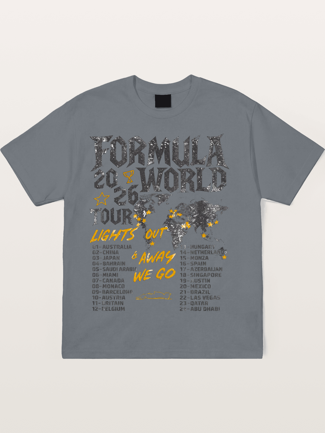 2026 F1 World Tour Poster Cotton T-shirt