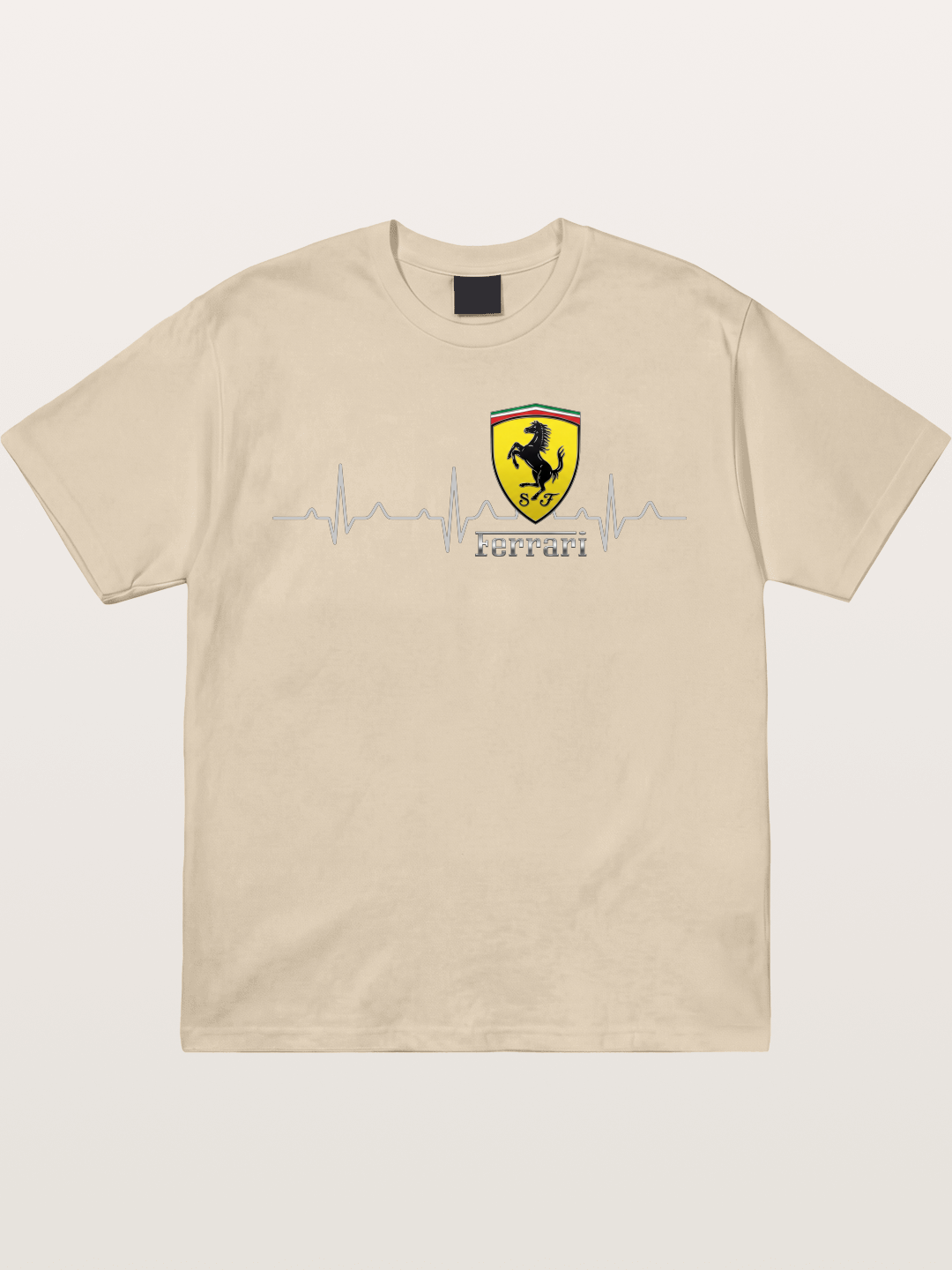 Ferrari Heartbeat ECG Line Design Gildan T-shirt