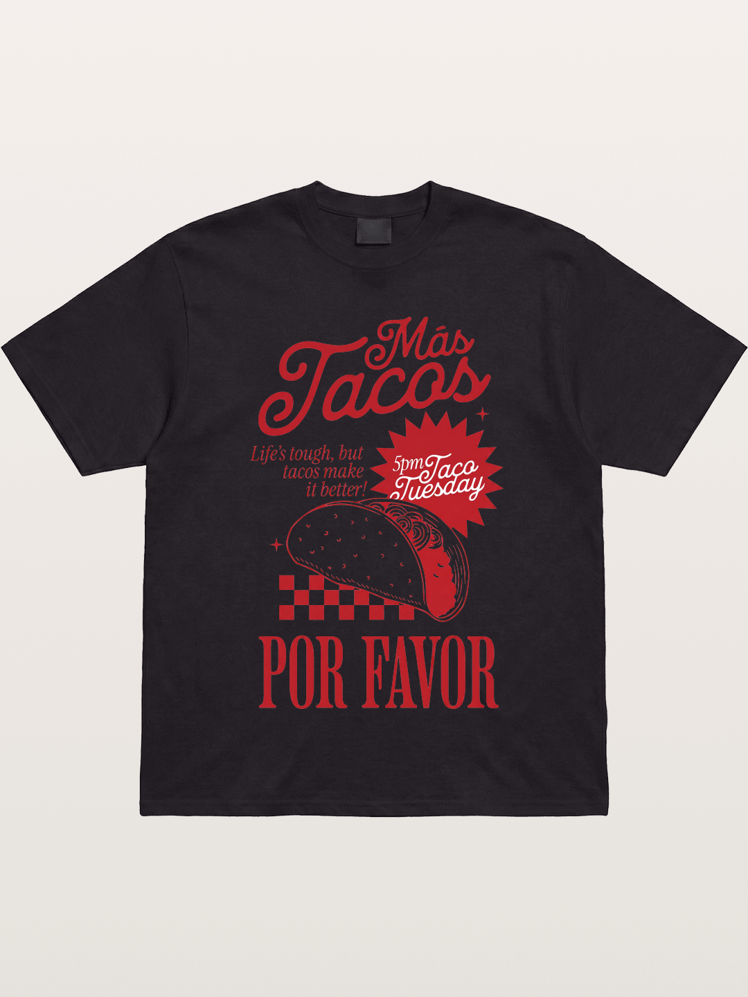 Mas Tacos Por Favor Funny Retro Art Gildan T-shirt