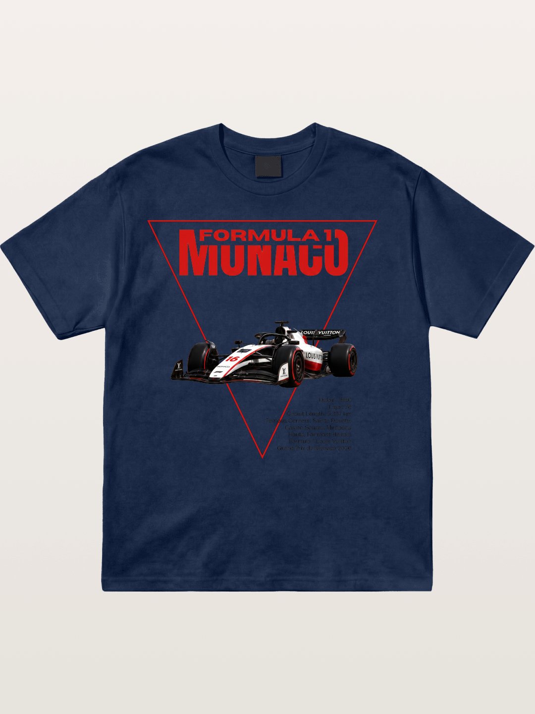 Red Triangle F1 Monaco Artwork Cotton T-shirt
