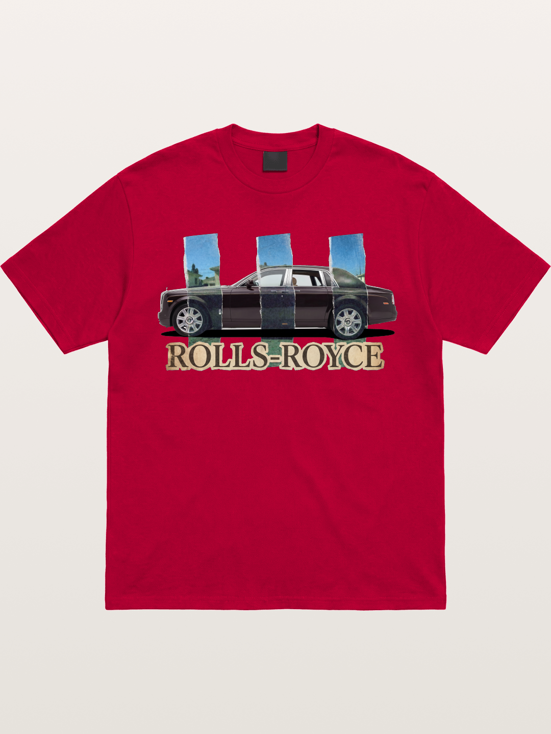 Torn Paper Rolls Royce Collage Gildan T-shirt