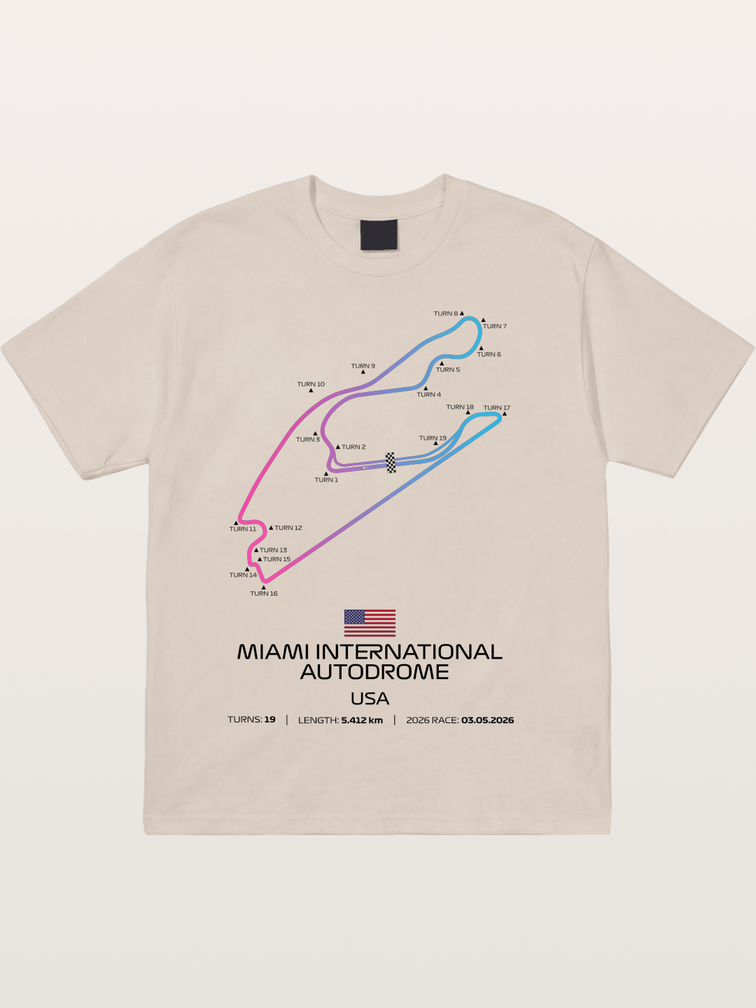 Miami Autodrome F1 Track Map Cotton T-shirt