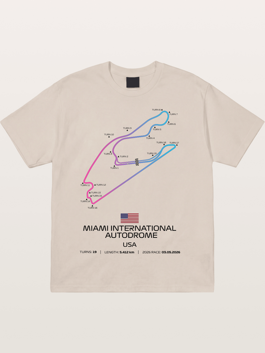 Miami Autodrome F1 Track Map Cotton T-shirt