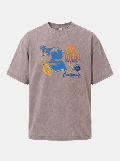 San Diego NASCAR Helmet Silhouette Washed T-shirt