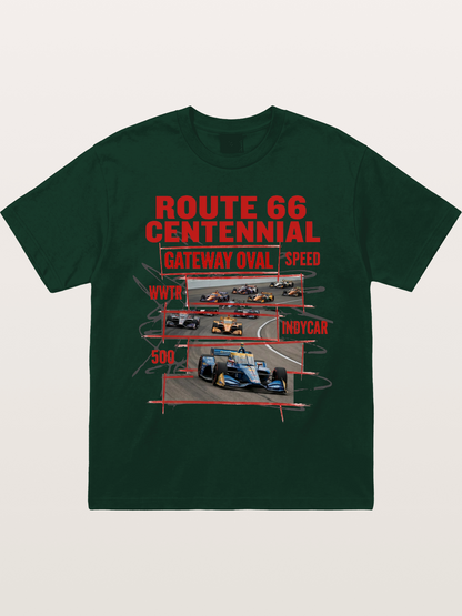 Red Sketch Route66 Race Poster Gildan T-shirt