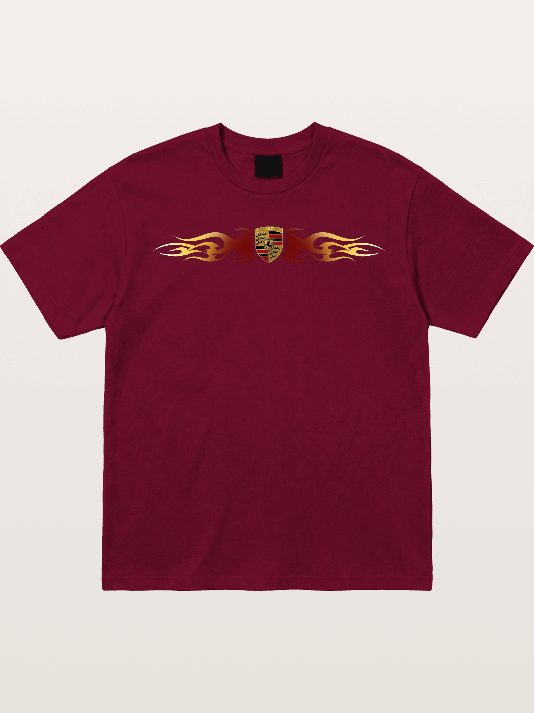 Porsche Crest Flame Stripe Gildan T-shirt