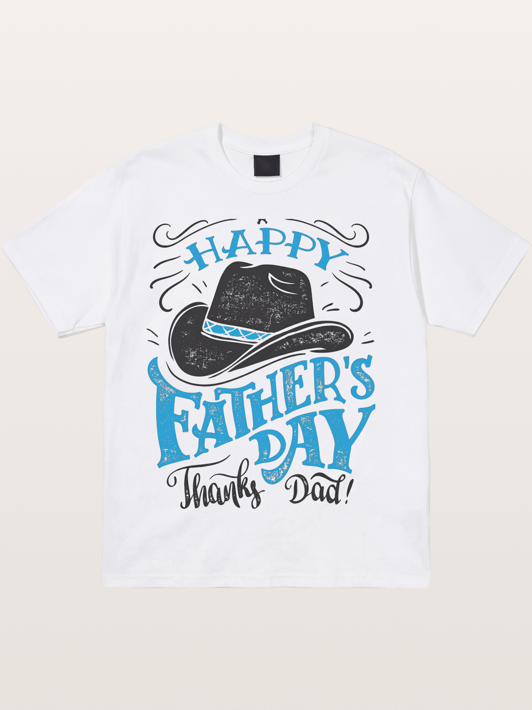 Happy Father's Day Cowboy Hat Cotton T-shirt