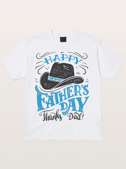 Happy Father's Day Cowboy Hat Cotton T-shirt