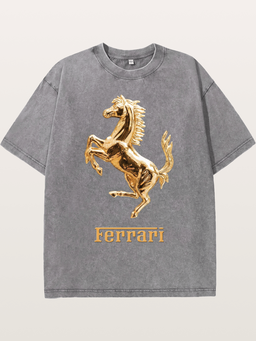 Ferrari Golden Prancing Horse Washed T-shirt
