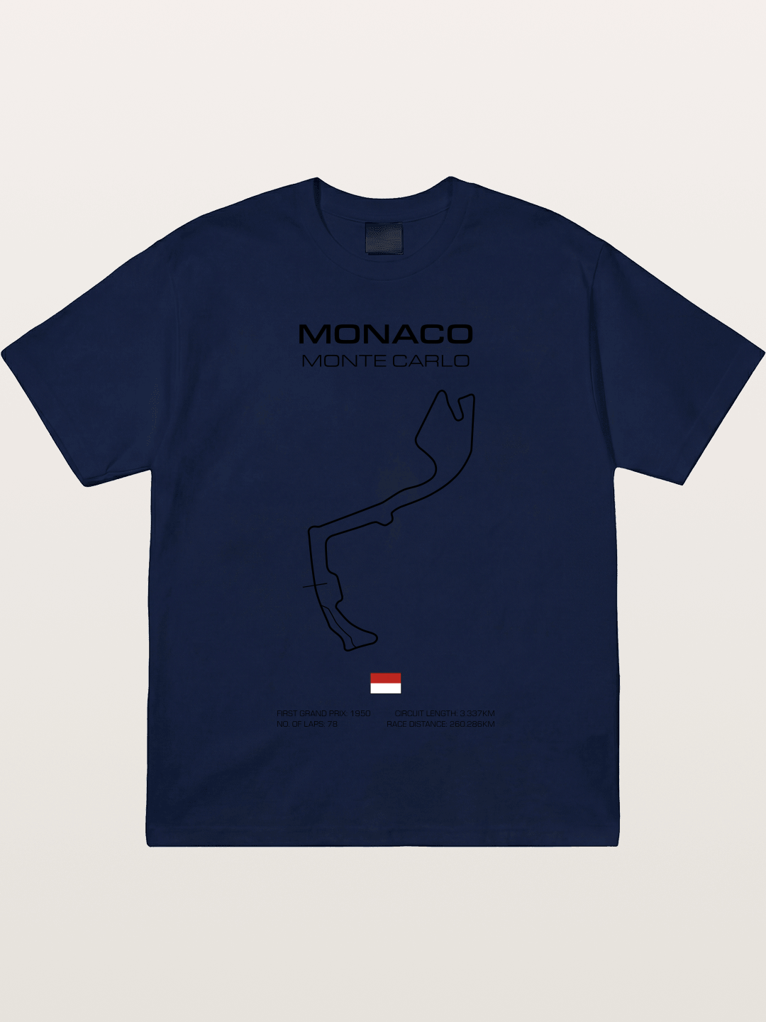 Monaco Circuit Minimal Line With Flag Gildan T-shirt