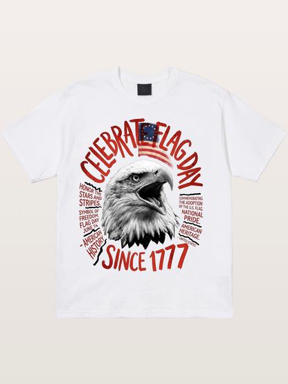 Eagle Celebrate Flag Day 1777 Cotton T-shirt