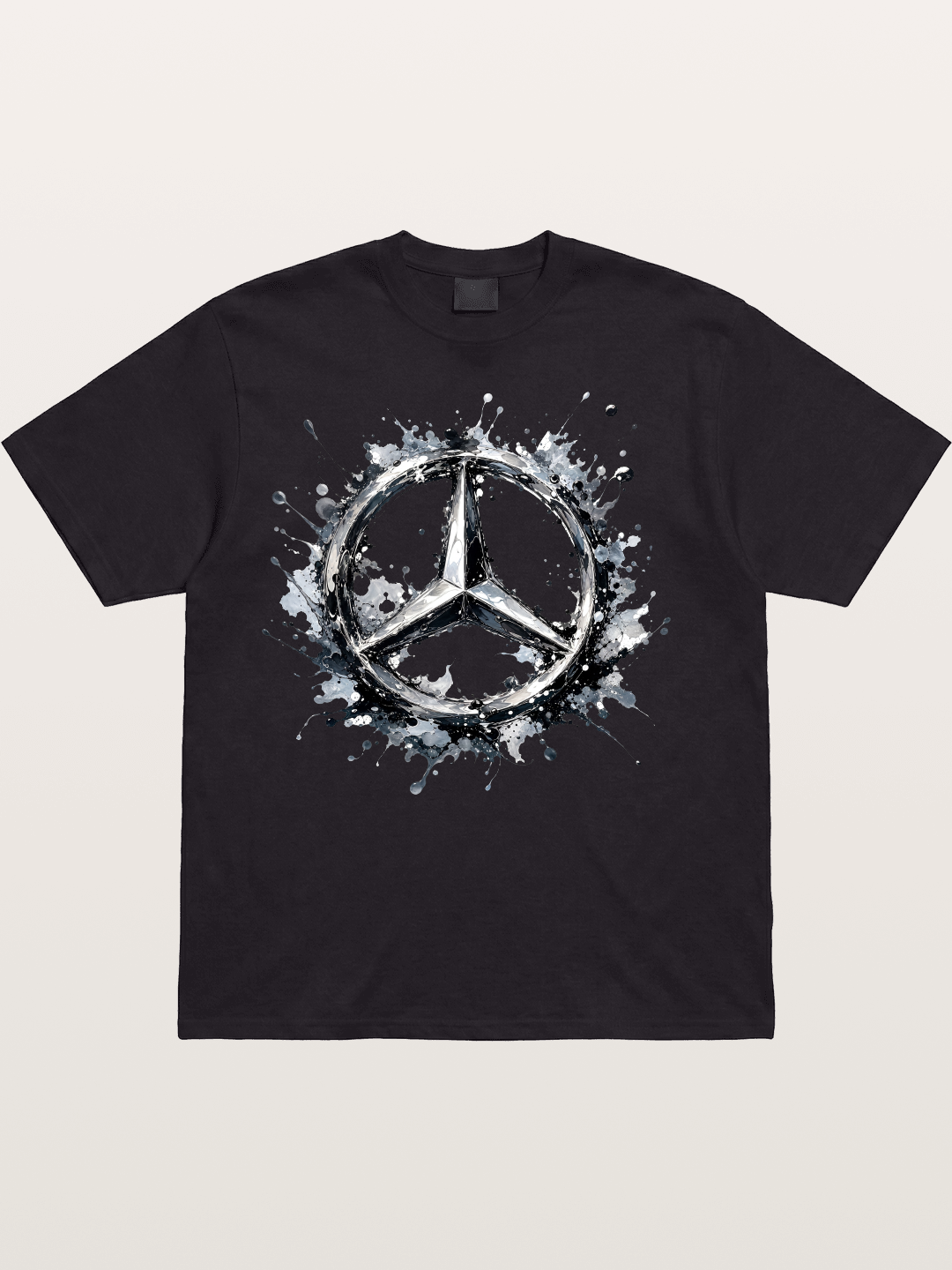Mercedes Ink Wash Logo Art Cotton T-shirt