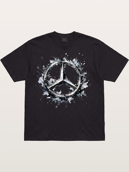 Mercedes Ink Wash Logo Art Cotton T-shirt