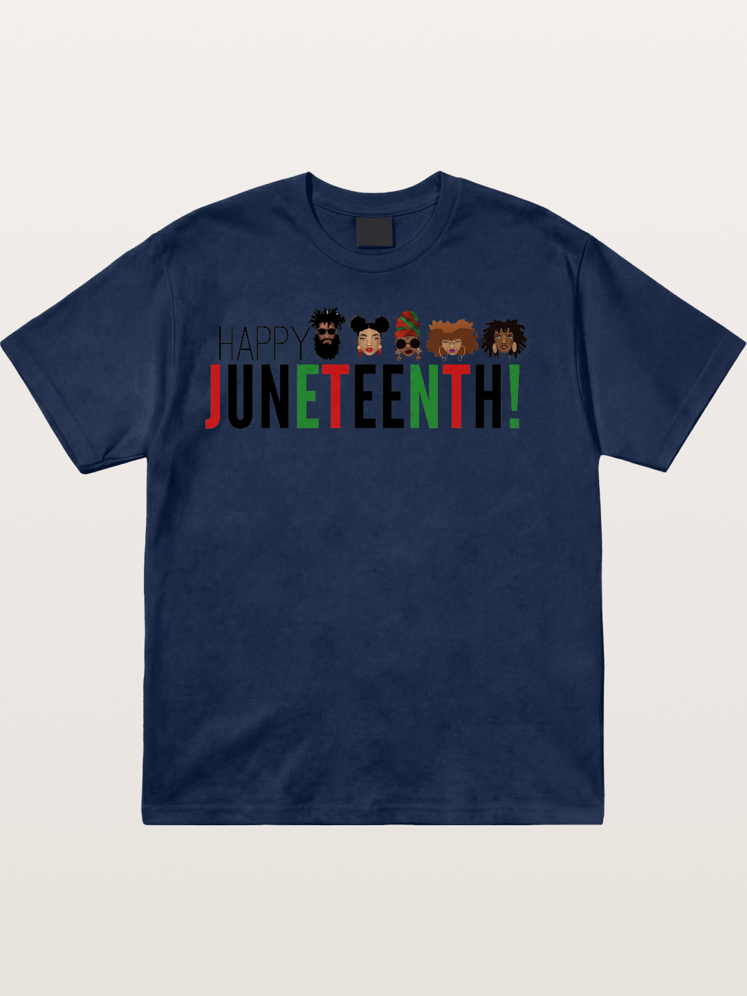 Happy Juneteenth Diverse Faces Cotton T-shirt