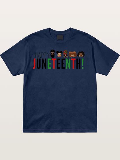 Happy Juneteenth Diverse Faces Cotton T-shirt