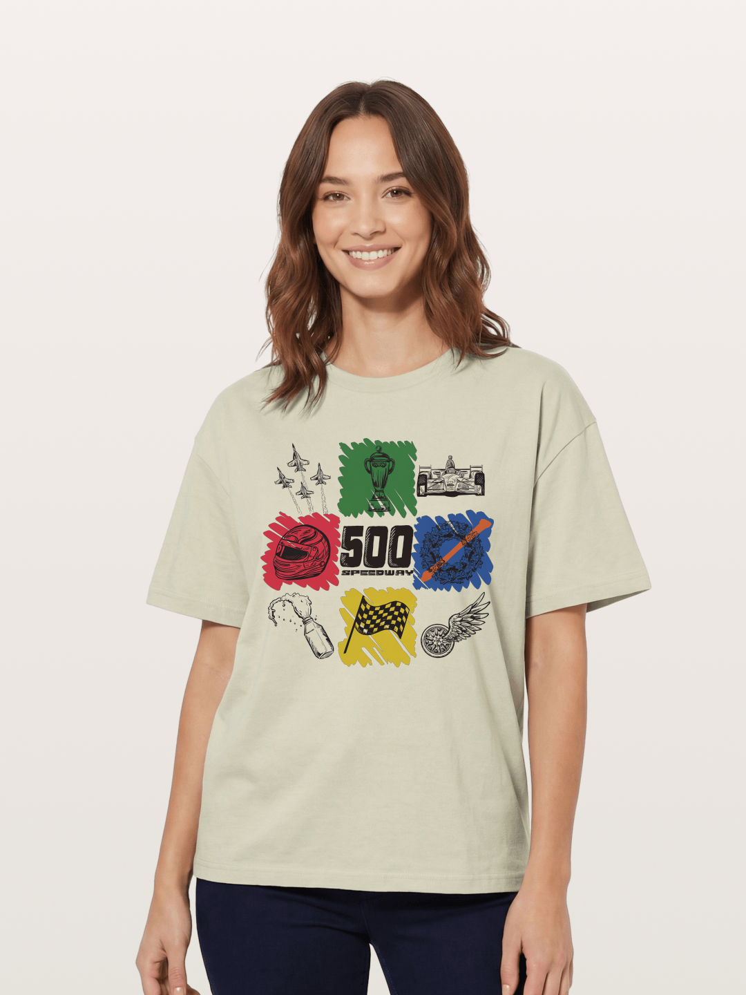 Indy 500 Sketch Cotton T-shirt