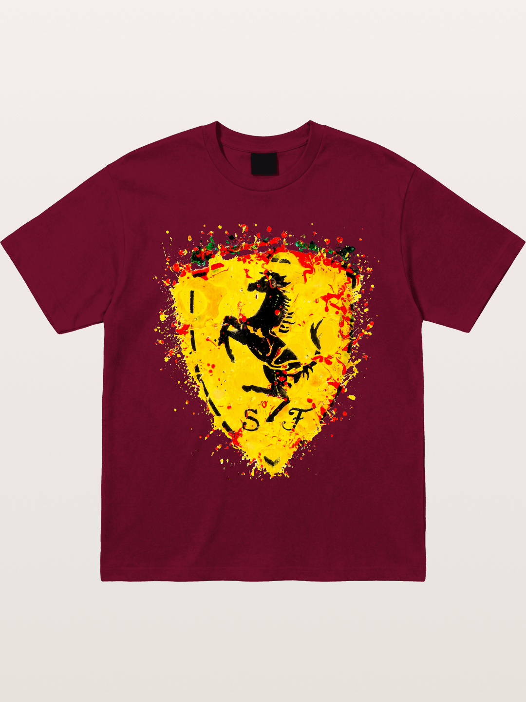 Ferrari Paint Splash Logo Gildan T-shirt