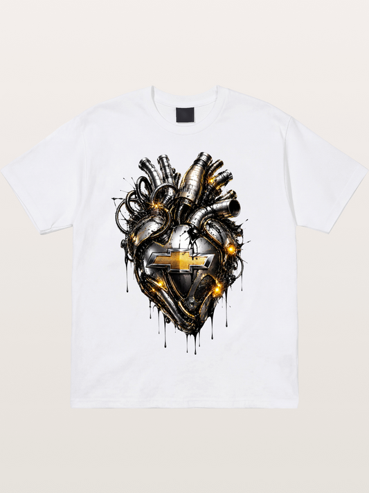 Chevrolet Engine Heart Graphic Cotton T-shirt