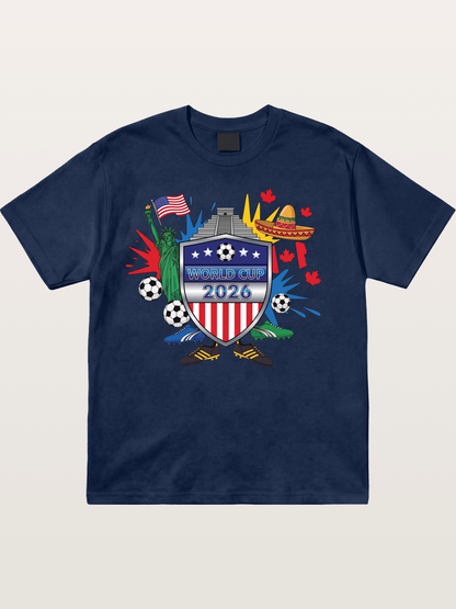 USA Mexico Canada WC Shield Cotton T-shirt