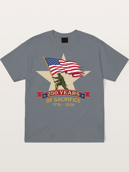 250 Years of Sacrifice Soldier Flag Cotton T-shirt
