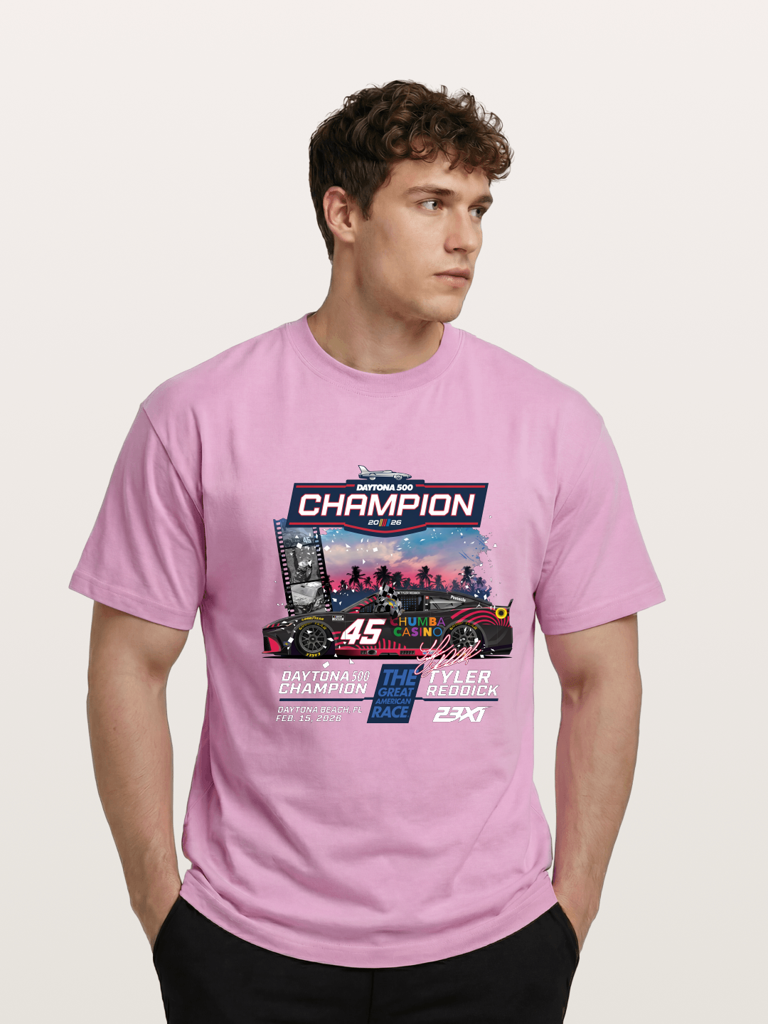 Tyler Reddick 45 Champion Car Art Gildan T-shirt