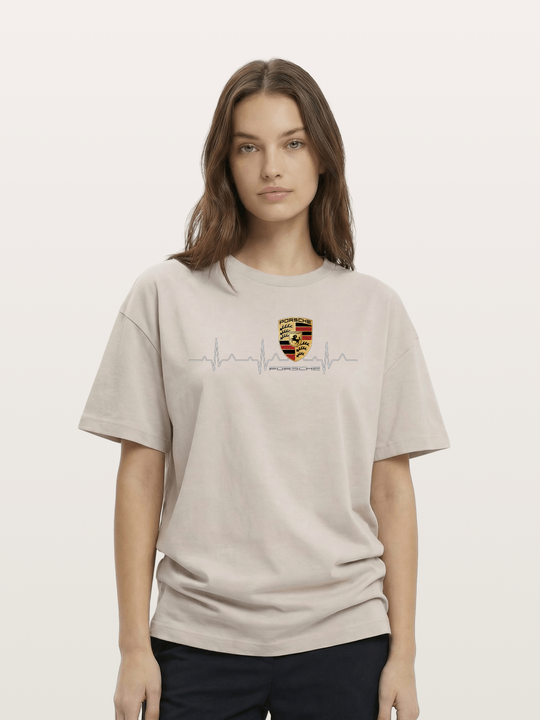 Porsche Heartbeat ECG Line Design Cotton T-shirt