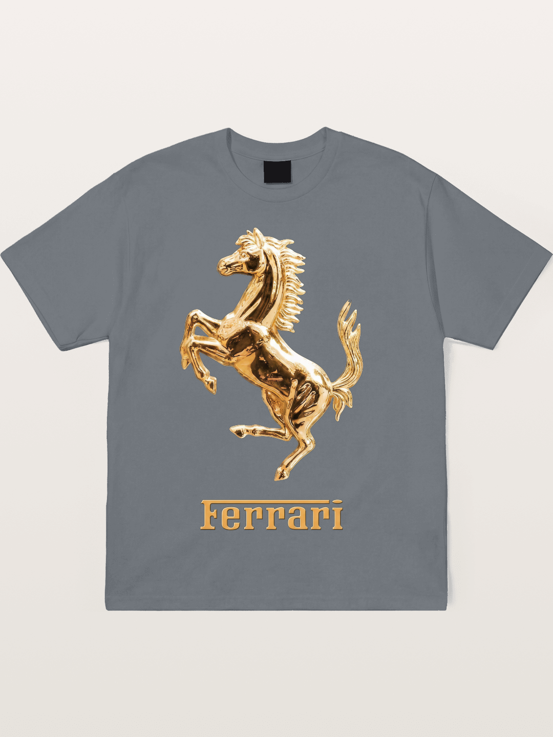 Ferrari Golden Prancing Horse Cotton T-shirt