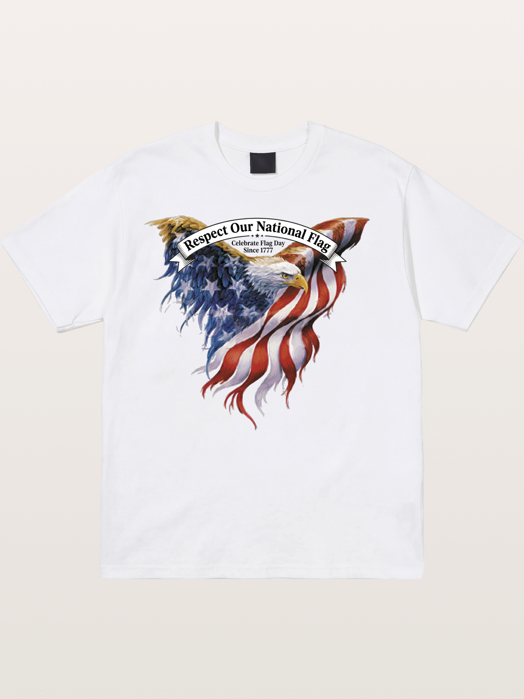 Flag Wing Eagle Banner Art Cotton T-shirt
