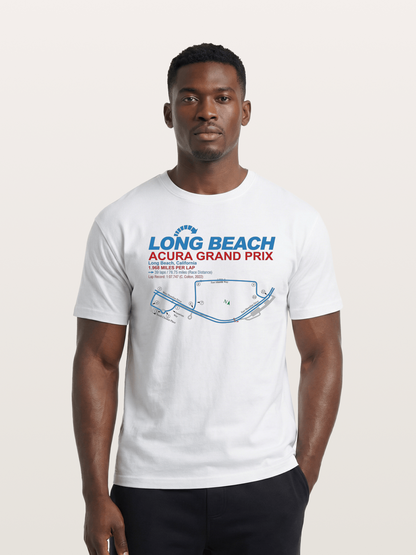 Long Beach Grand Prix Map Cotton T-shirt