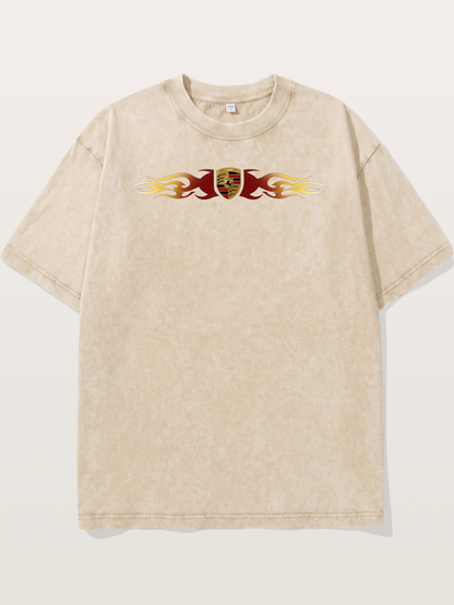 Porsche Crest Flame Stripe Washed T-shirt