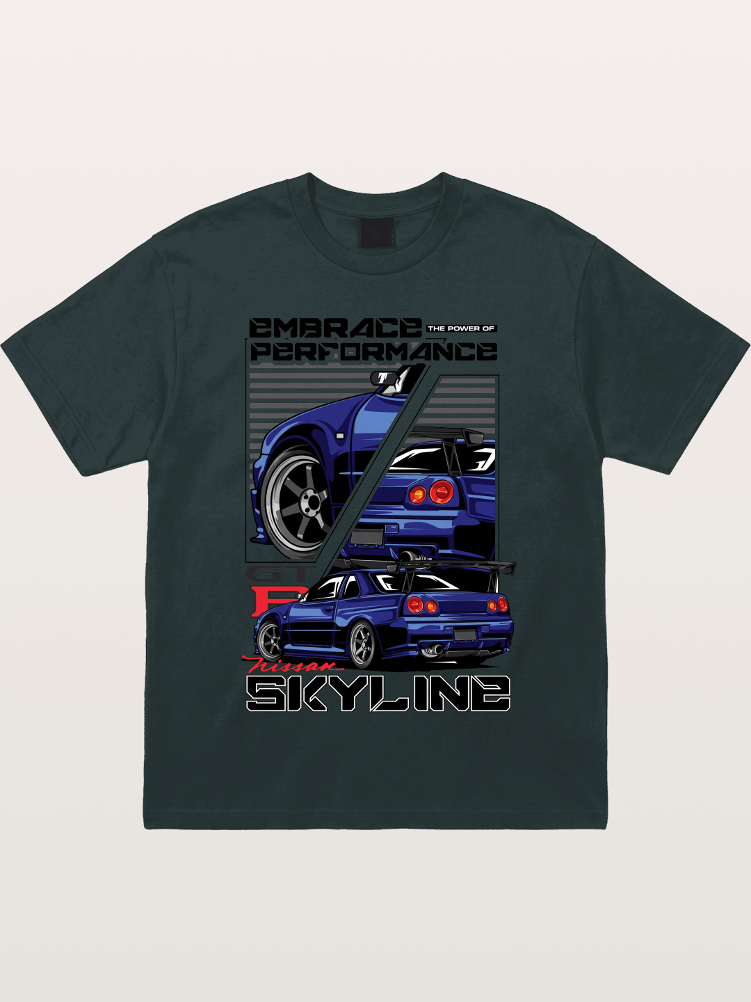 Nissan Skyline GT-R R34 Split View Gildan T-shirt