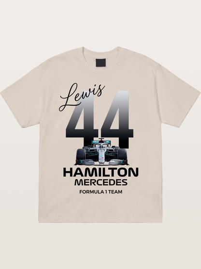 Lewis Hamilton Mercedes 44 Design Cotton T-shirt