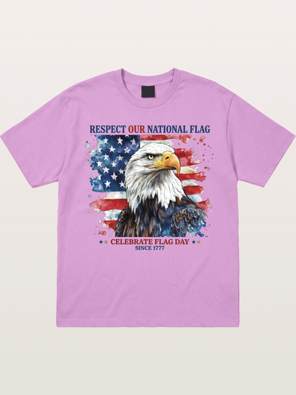 Watercolor Eagle Flag Day Art Gildan T-shirt