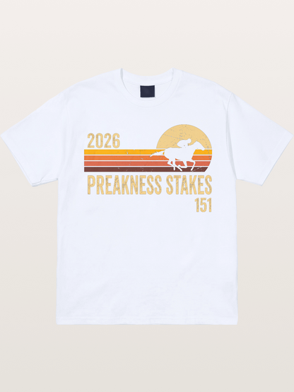 Retro Sunset Preakness Stakes 2026 Gildan T-shirt