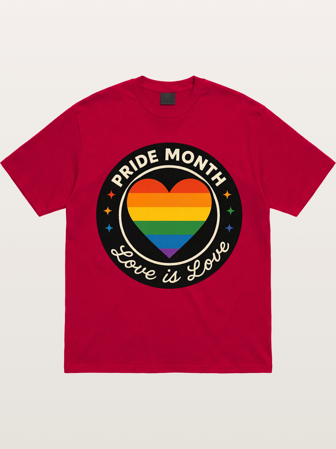 Pride Month Love Is Love Heart Badge Gildan T-shirt