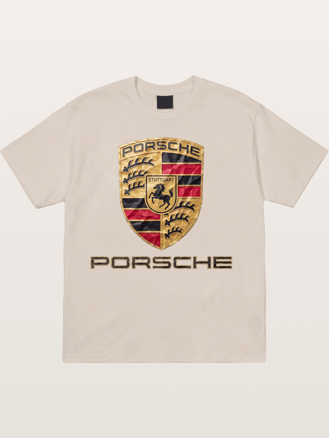 Porsche Crumpled Paper Logo Cotton T-shirt