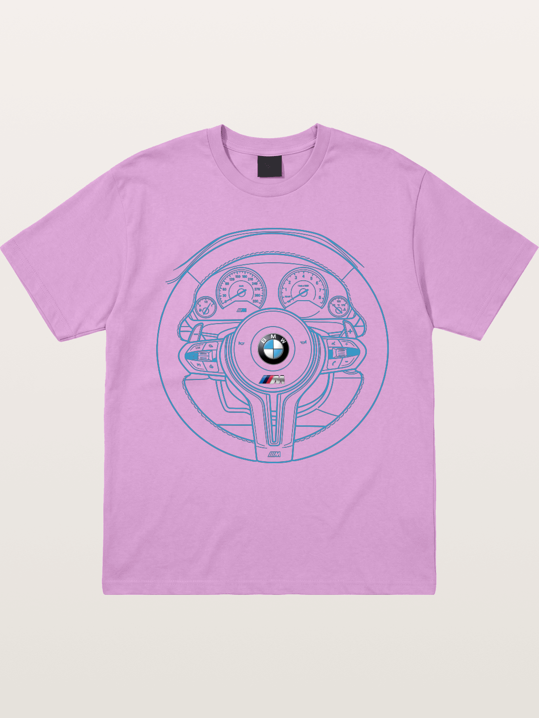 BMW M Vintage Steering Wheel Draft Gildan T-shirt